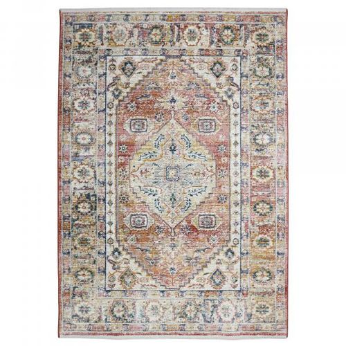 Repo Rug Vintage Red Multi-Color Medallion Rug