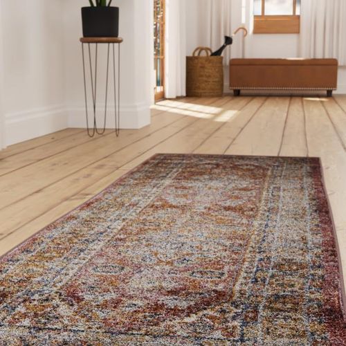 Repo Rug Vintage Red Multi-Color Medallion Rug