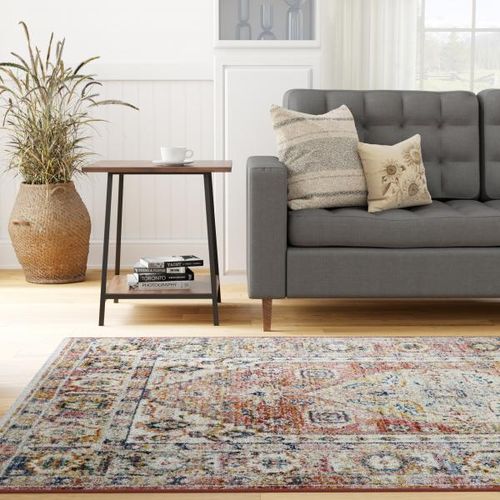 Repo Rug Vintage Red Multi-Color Medallion Rug