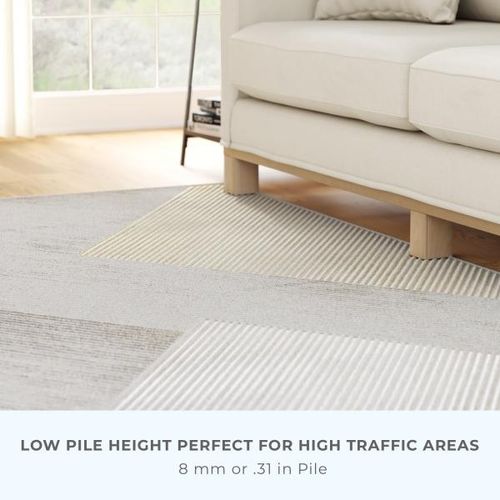 Button Area Rug Geometric Natural Tone Abstract Area Rug